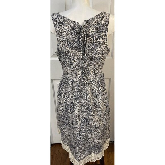 Anthropologie Doe & Rae Dress Womens Large Sleeveless Gray Blue Off White - Picture 6 of 8
